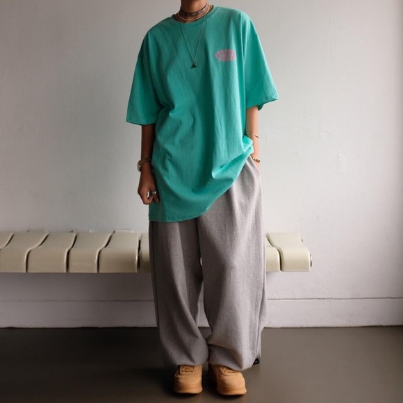 Green t-shirt women tee oversized cotton t-shirt top for women - Picture 2 of 5